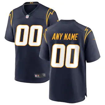 mens nike navy los angeles chargers alternate custom game j